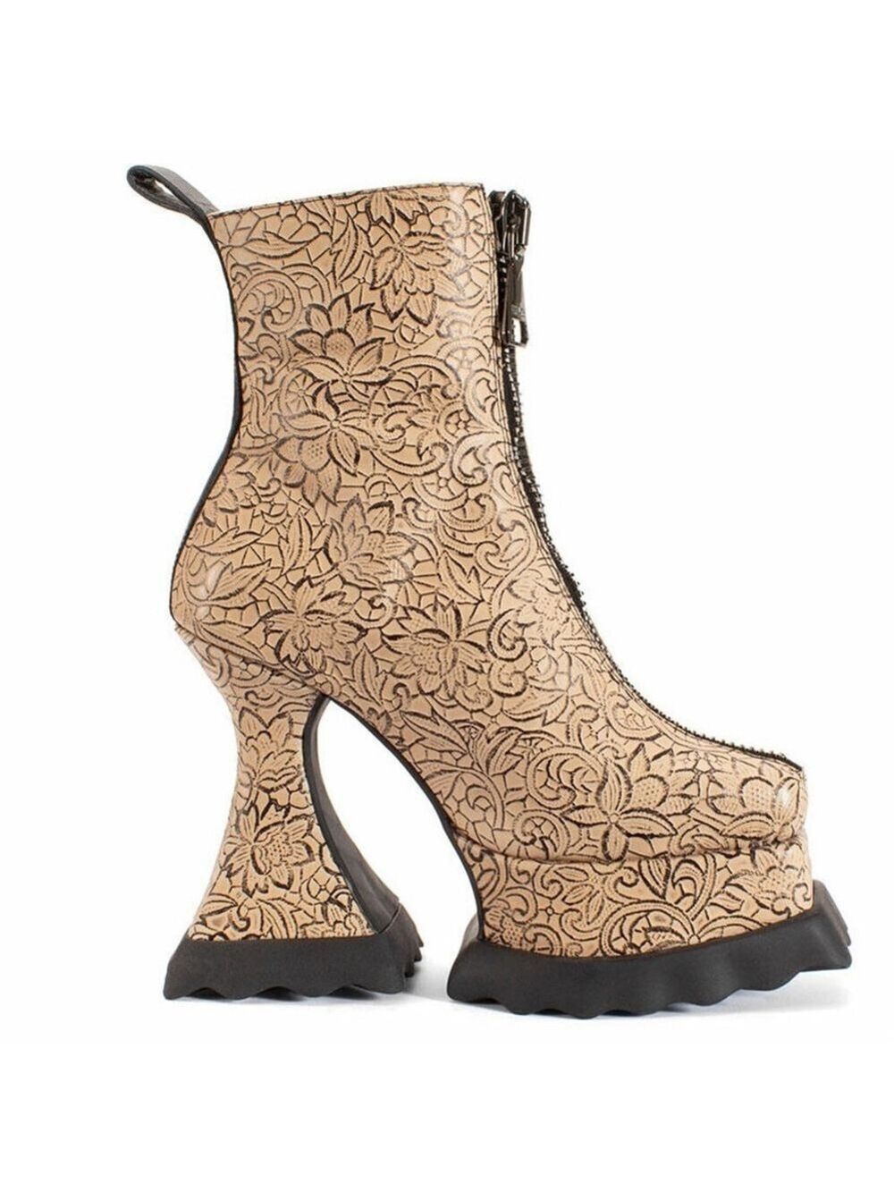 John Fluevog MUNSTER MAX PETUNIA MID-CALF PLATFORM BOOTS Size 9